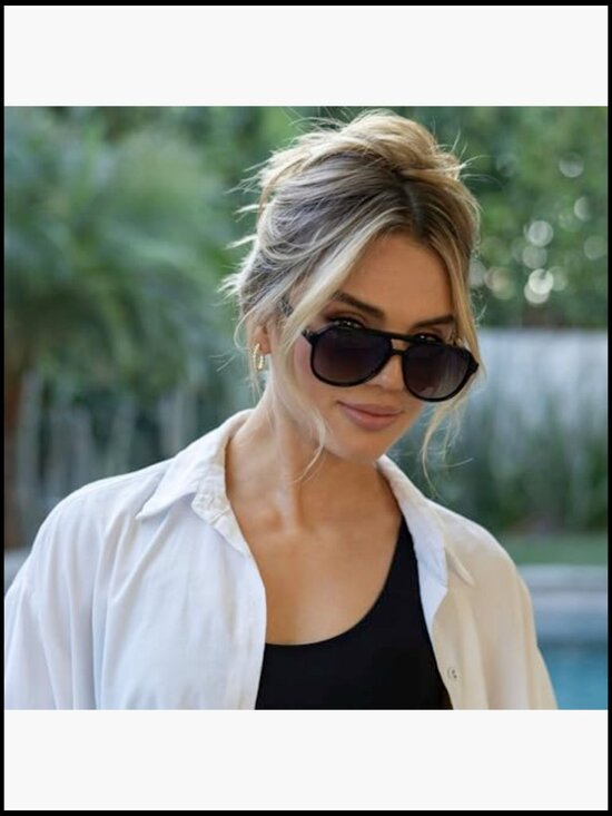 Oversized Polarized Aviator Sunglasses for Women with Acetate TR90 Frame UV